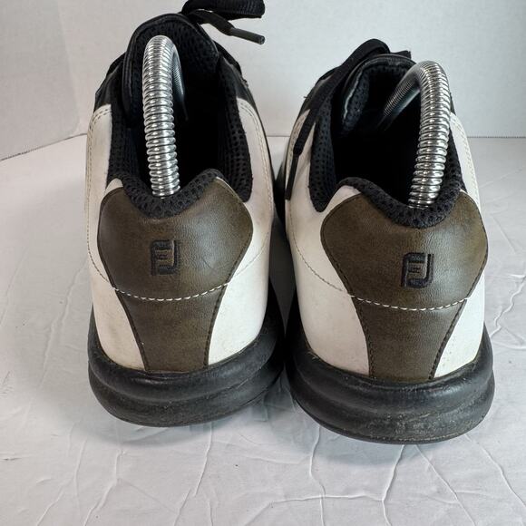 FootJoy FJ GreenJoys Mens US 8 M White Brown Leather Soft Spike Golf Cleats B - Picture 5 of 8